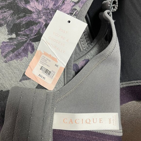 Lane Bryant Cacique Women's Floral No-Wire Full Coverage Bra - Size 50C - NWT - Picture 2 of 4